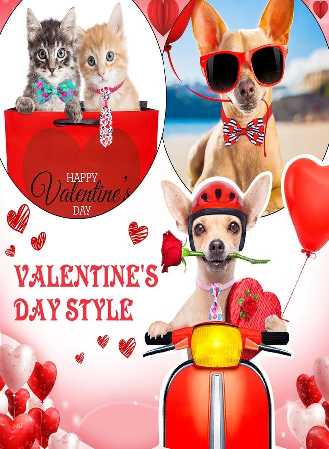 Eccliy 120 Pieces Valentines Day Dog Bow Tie Collar Set Valentines Dog Collar Bows Bulk Adjustable Pet Grooming Neckties for Large Medium Small Pet Cat Holiday Party Decoration Supply - Image 3